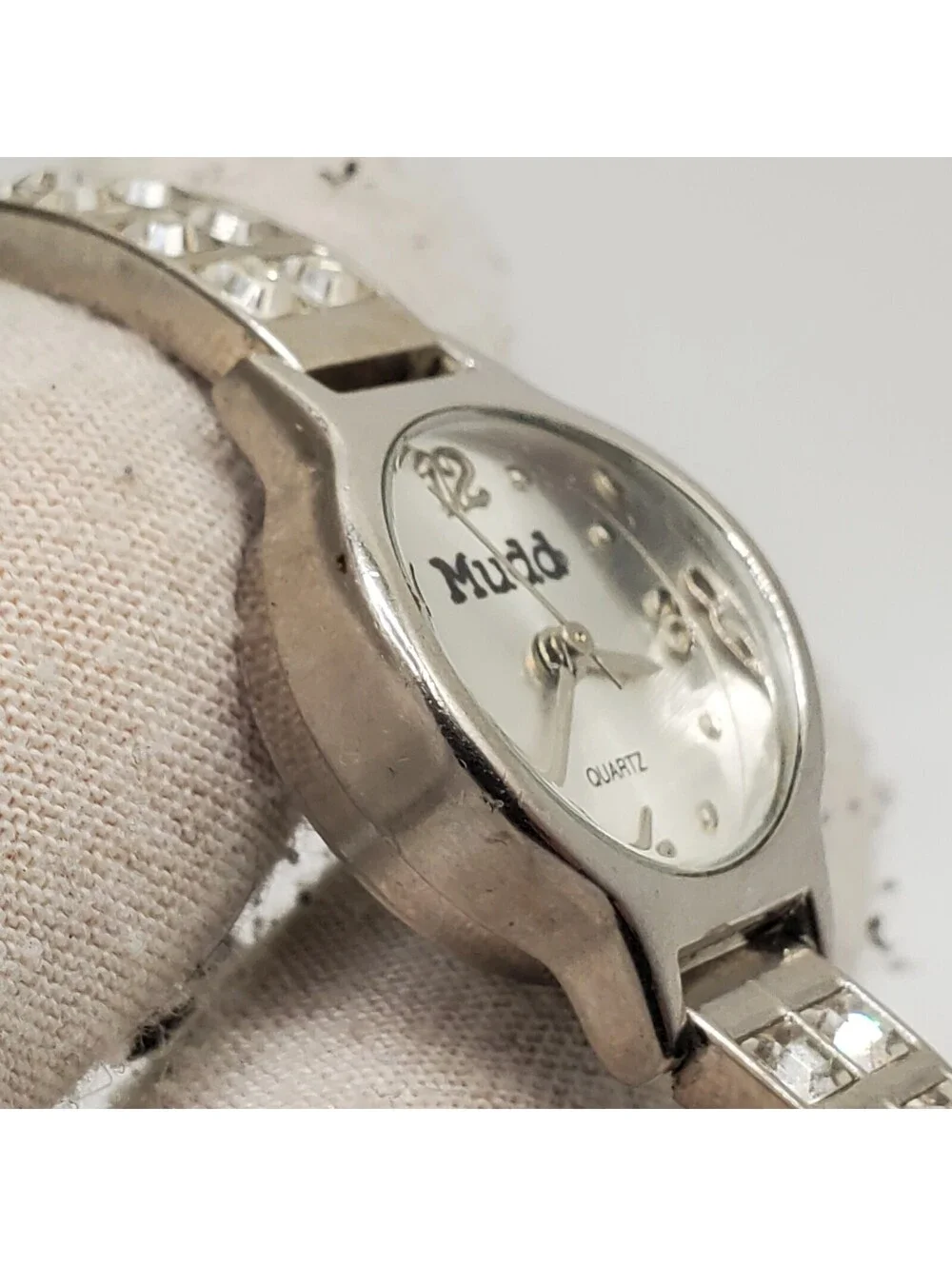 Mudd Quartz Womens Watch  22mm Silver Tone New Battery